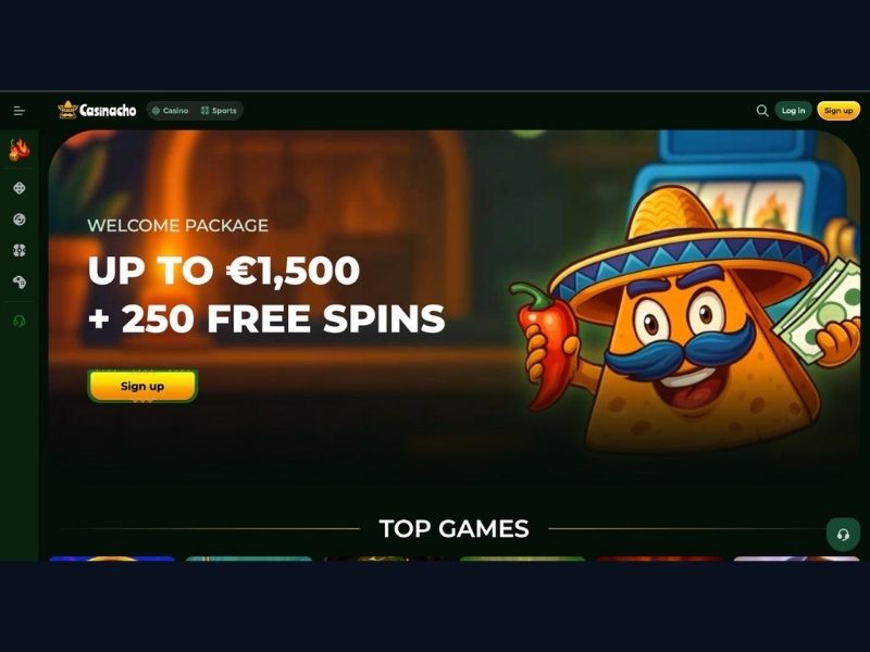 Casinacho Casino (Nacho Casino): pakiet powitalny do 1500 €, cashback do 25% i 3000+ gier — kompletny przegląd